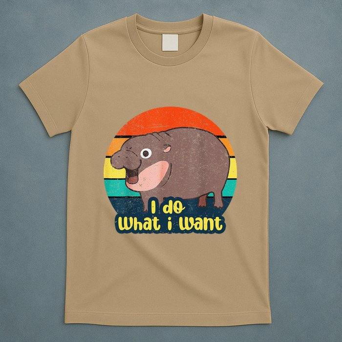Cute Baby Hippo Moo Deng I Do What I Want Vintage Matching T-Shirt