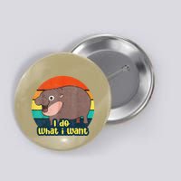 Cute Baby Hippo Moo Deng I Do What I Want Vintage Matching Button