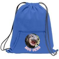 Cute Baby Hippo Moo Deng Bouncy Pig In Thai Hippopotamus Sweatshirt Cinch Pack Bag