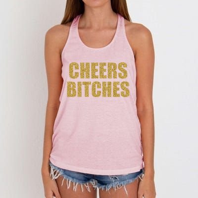 Cheers Bitches Happy New Year Celebration New Years Eve Cool Gift Women's Knotted Racerback Tank