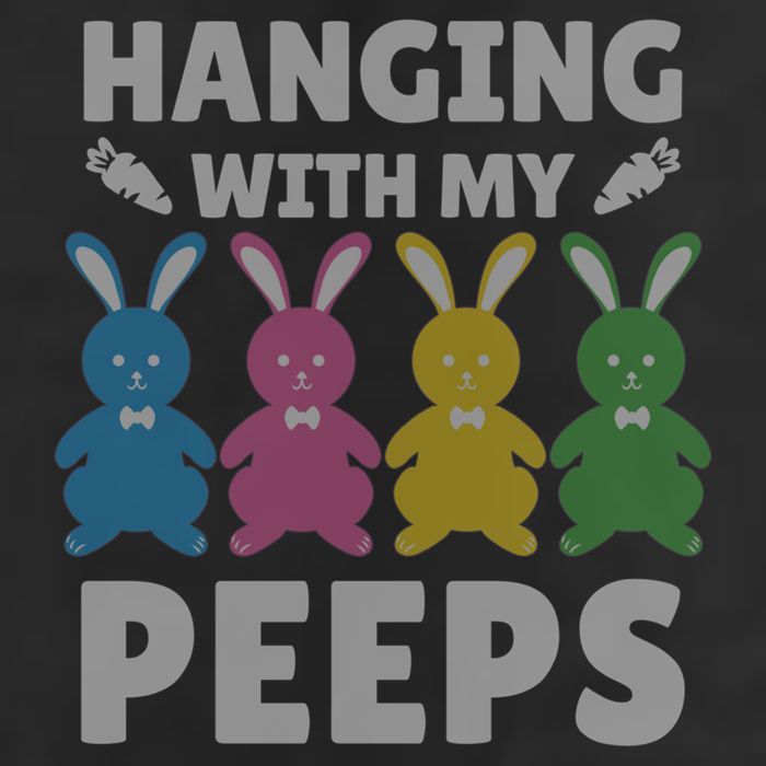 Cute Bunnies Hanging With My Peeps Great Gift 7 Panel Mesh Trucker Snapback Hat