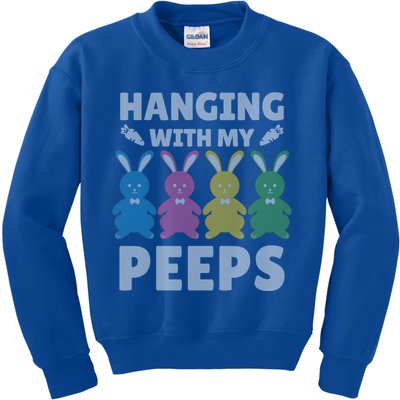 Cute Bunnies Hanging With My Peeps Great Gift Kids Sweatshirt