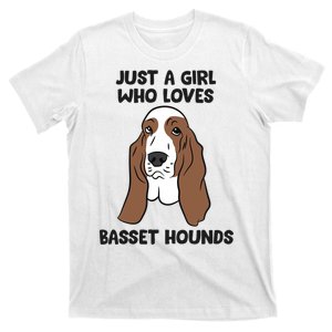 Cute Basset Hound Just A Girl Who Loves Gift T-Shirt