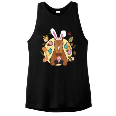 Cute Bunny Horse Easter Sunday Egg Hunter Gift Ladies PosiCharge Tri-Blend Wicking Tank