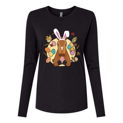 Cute Bunny Horse Easter Sunday Egg Hunter Gift Womens Cotton Relaxed Long Sleeve T-Shirt