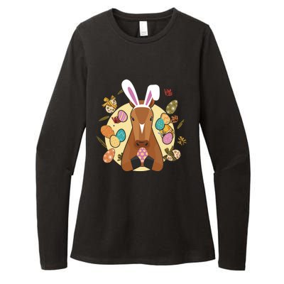 Cute Bunny Horse Easter Sunday Egg Hunter Gift Womens CVC Long Sleeve Shirt