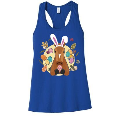 Cute Bunny Horse Easter Sunday Egg Hunter Gift Women's Racerback Tank