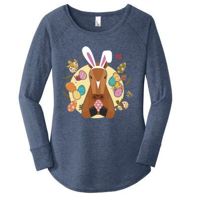 Cute Bunny Horse Easter Sunday Egg Hunter Gift Women's Perfect Tri Tunic Long Sleeve Shirt