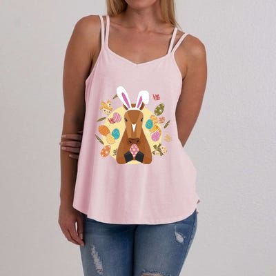 Cute Bunny Horse Easter Sunday Egg Hunter Gift Women's Strappy Tank