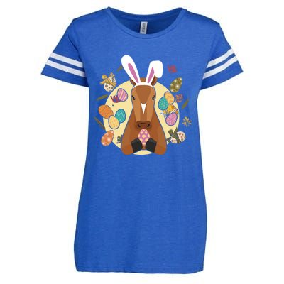 Cute Bunny Horse Easter Sunday Egg Hunter Gift Enza Ladies Jersey Football T-Shirt