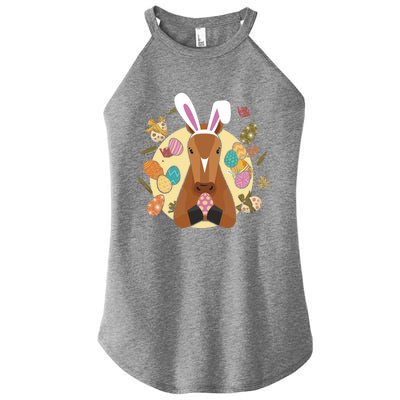 Cute Bunny Horse Easter Sunday Egg Hunter Gift Women's Perfect Tri Rocker Tank