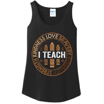 Celebrate Black History Month Teach Black History Teacher Ladies Essential Tank