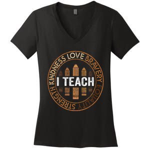 Celebrate Black History Month Teach Black History Teacher Women's V-Neck T-Shirt