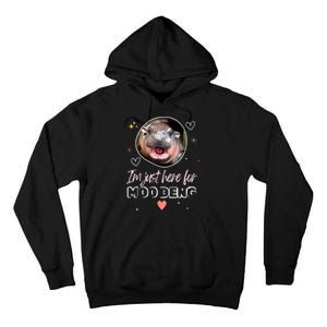 Cute Baby Hippo Im Just Here For Moo Deng Bouncy Souvenir Gift Tall Hoodie