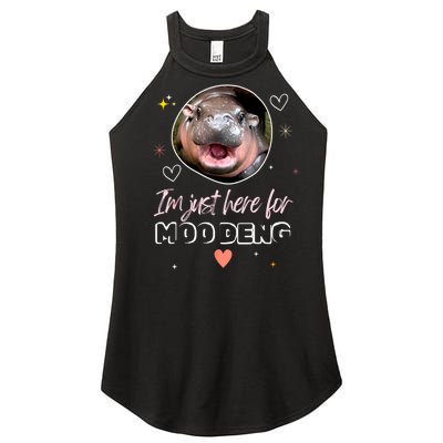 Cute Baby Hippo Im Just Here For Moo Deng Bouncy Souvenir Gift Women’s Perfect Tri Rocker Tank