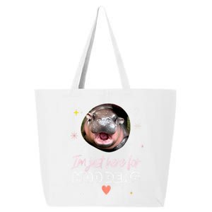 Cute Baby Hippo Im Just Here For Moo Deng Bouncy Souvenir Gift 25L Jumbo Tote