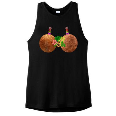 Coconut Bra Hawaii Luau Costume Funny Ladies PosiCharge Tri-Blend Wicking Tank