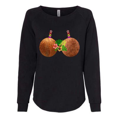 Coconut Bra Hawaii Luau Costume Funny Womens California Wash Sweatshirt