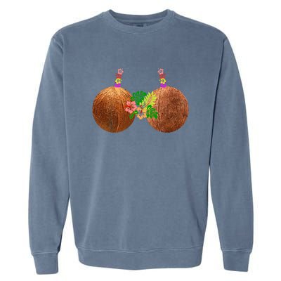 Coconut Bra Hawaii Luau Costume Funny Garment-Dyed Sweatshirt