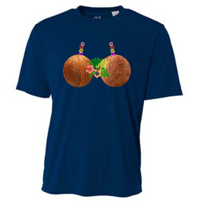 Coconut Bra Hawaii Luau Costume Funny Cooling Performance Crew T-Shirt