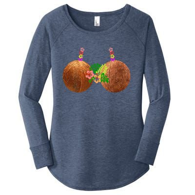 Coconut Bra Hawaii Luau Costume Funny Women's Perfect Tri Tunic Long Sleeve Shirt