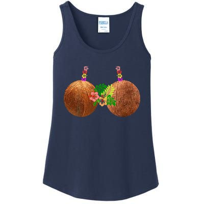 Coconut Bra Hawaii Luau Costume Funny Ladies Essential Tank