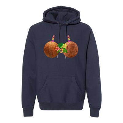 Coconut Bra Hawaii Luau Costume Funny Premium Hoodie