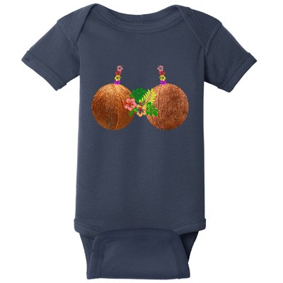 Coconut Bra Hawaii Luau Costume Funny Baby Bodysuit