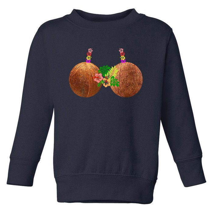 Coconut Bra Hawaii Luau Costume Funny Toddler Sweatshirt