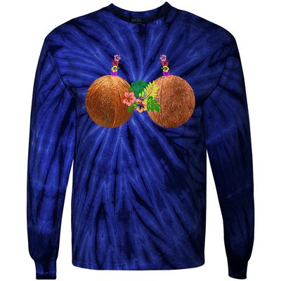 Coconut Bra Hawaii Luau Costume Funny Tie-Dye Long Sleeve Shirt