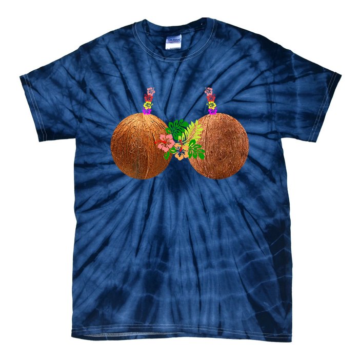 Coconut Bra Hawaii Luau Costume Funny Tie-Dye T-Shirt