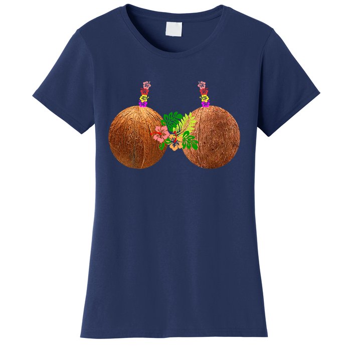 Coconut Bra Hawaii Luau Costume Funny Women's T-Shirt