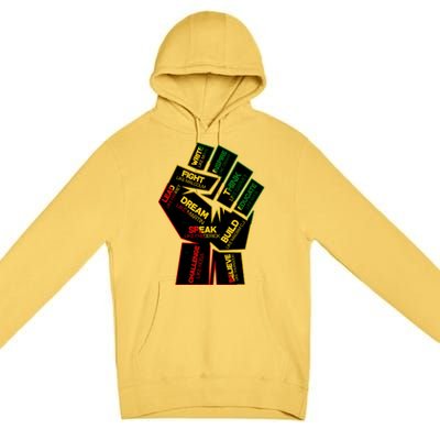 Cool Black History Month Historical Figures Protest Fist Premium Pullover Hoodie