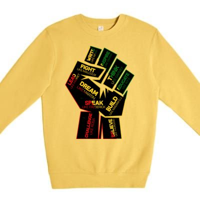 Cool Black History Month Historical Figures Protest Fist Premium Crewneck Sweatshirt