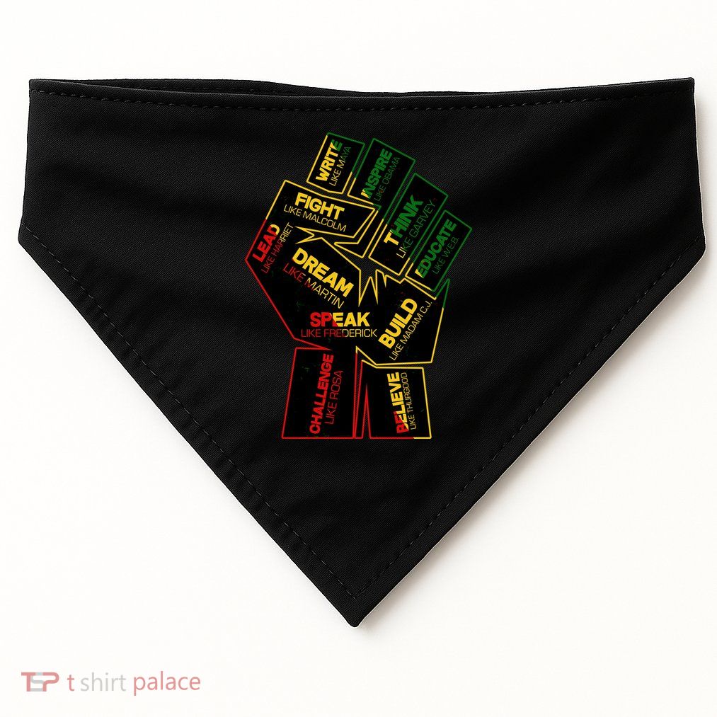 Cool Black History Month Historical Figures Protest Fist USA-Made Doggie Bandana