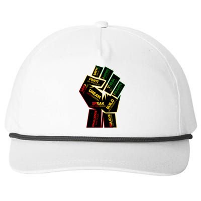 Cool Black History Month Historical Figures Protest Fist Snapback Five-Panel Rope Hat