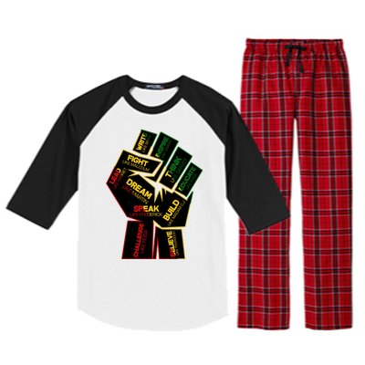 Cool Black History Month Historical Figures Protest Fist Raglan Sleeve Pajama Set