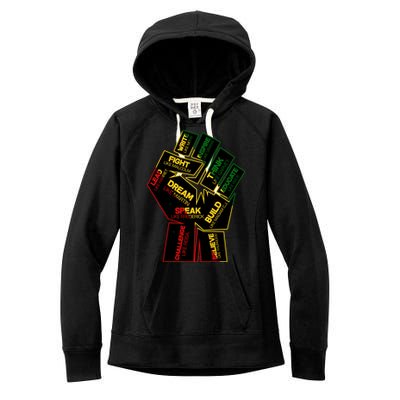 Cool Black History Month Historical Figures Protest Fist Women's Fleece Hoodie