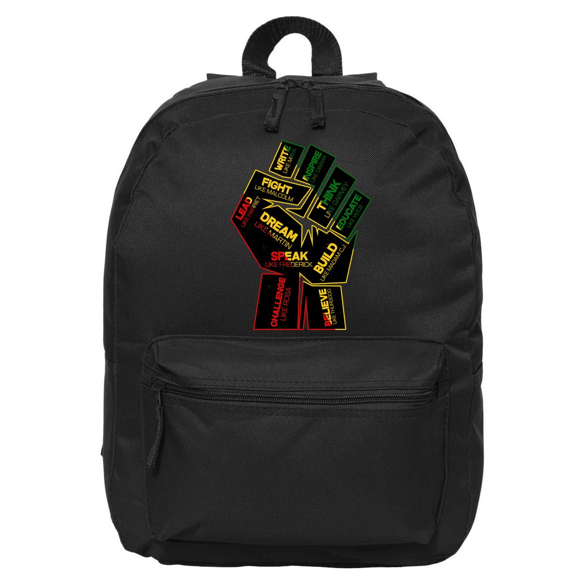 Cool Black History Month Historical Figures Protest Fist 16 in Basic Backpack