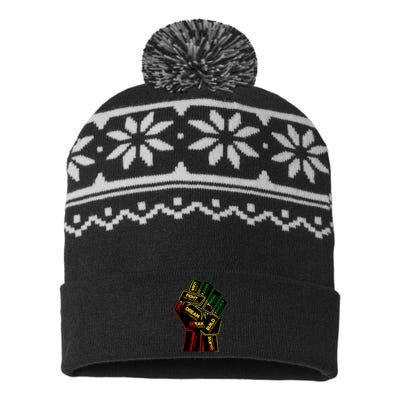 Cool Black History Month Historical Figures Protest Fist USA-Made Snowflake Beanie