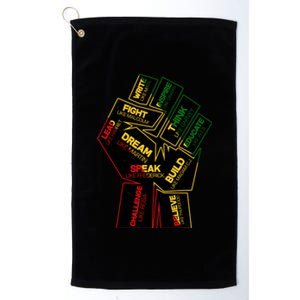 Cool Black History Month Historical Figures Protest Fist Platinum Collection Golf Towel