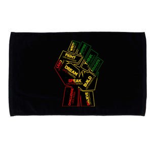 Cool Black History Month Historical Figures Protest Fist Microfiber Hand Towel