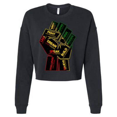 Cool Black History Month Historical Figures Protest Fist Cropped Pullover Crew