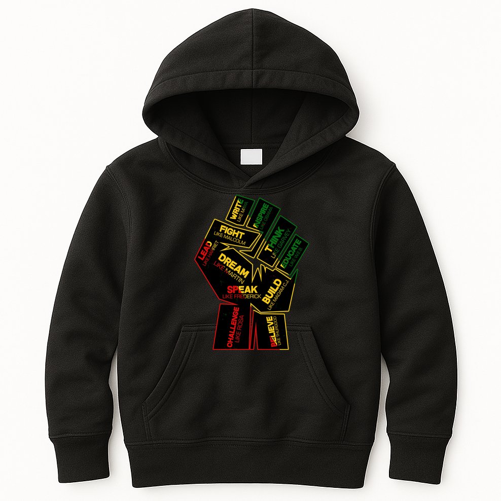 Cool Black History Month Historical Figures Protest Fist Kids Hoodie