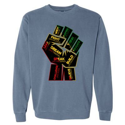 Cool Black History Month Historical Figures Protest Fist Garment-Dyed Sweatshirt