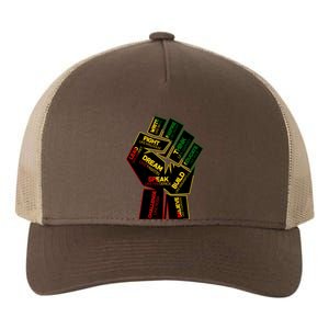 Cool Black History Month Historical Figures Protest Fist Yupoong Adult 5-Panel Trucker Hat