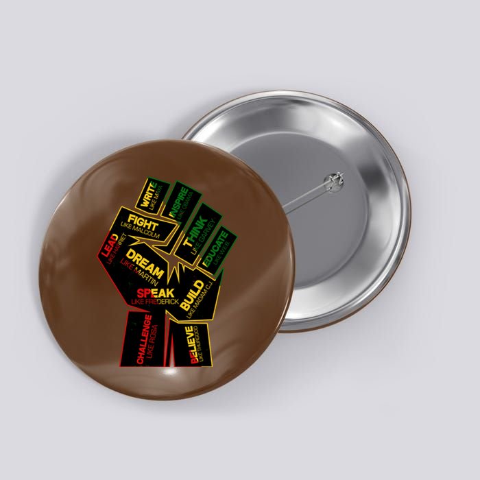 Cool Black History Month Historical Figures Protest Fist Button