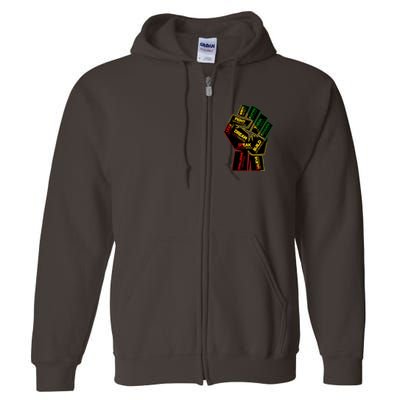 Cool Black History Month Historical Figures Protest Fist Full Zip Hoodie