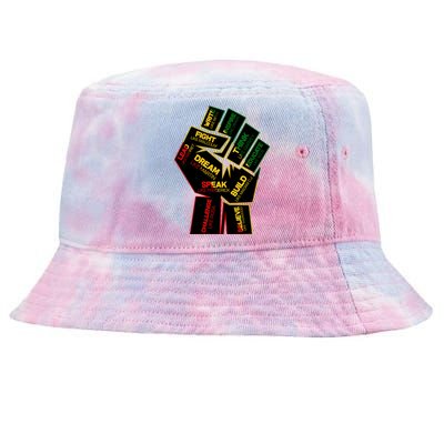 Cool Black History Month Historical Figures Protest Fist Tie-Dyed Bucket Hat