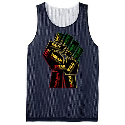 Cool Black History Month Historical Figures Protest Fist Mesh Reversible Basketball Jersey Tank